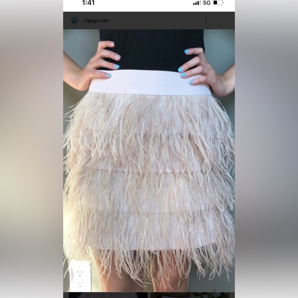 COPY - STILL AVAILABLE! Club Monaco Ostrich Feather Skirt size 4